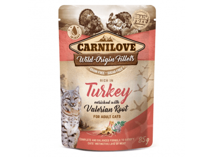 Фото - влажный корм (консервы) Carnilove Wild-Origin Fillets Cat Turkey with Valerian влажный корм для кошек ИНДЕЙКА и ВАЛЕРЬЯНА