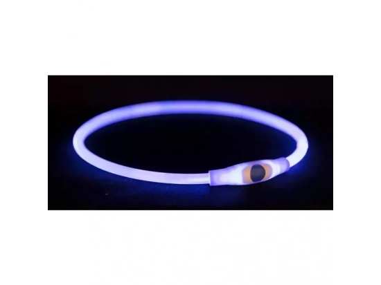 Фото 3 -  амуніція Trixie USB Flash Light Ring нашийник для собак, що світиться, прозорий, синій