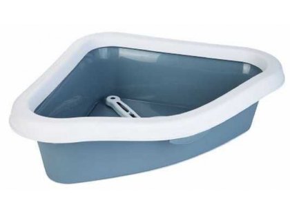 Фото - Stefanplast (Стефанпласт) Sprint Corner угловой туалет с бортиком и лопаткой, сине-стальной туалеты, лотки Stefanplast (Стефанпласт) Sprint Corner угловой туалет с бортиком и лопаткой, сине-стальной