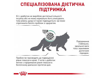 Фото 2 -  ветеринарні корми Royal Canin DIABETIC DS46 (ДІАБЕТИК) сухий лікувальний корм для котів від 1 року