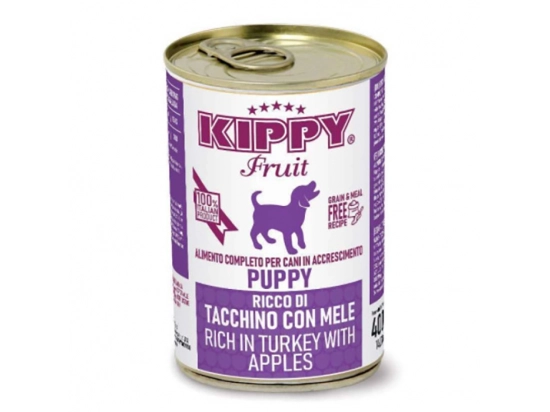 Фото - вологий корм (консерви) Kippy (Кіпі) FRUIT TURKEY & APPLES PUPPY консерви для цуценят (ІНДИЧКА та ЯБЛУКО), паштет