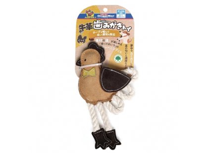 Фото 2 -  іграшки DoggyMan Leather Chicken With Rope жувальна іграшка для собак КУРЧА З МОТУЗКОЮ