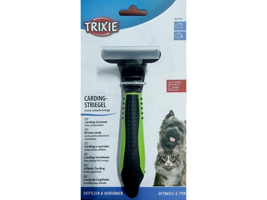 Фото - фурминаторы, пуходерки Trixie CARDING GROOMER Фурминатор для вычесывания шерсти для собак и кошек