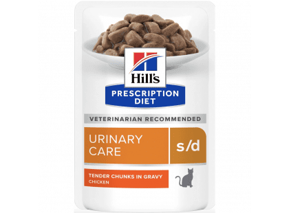 Фото - ветеринарні корми Hill's Prescription s/d Diet Urinary Care Chicken корм для котів для розчинення струвітних уролітів КУРКА