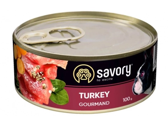 Фото - влажный корм (консервы) Savory (Сейвори) GOURMAND TURKEY влажный корм для взрослых собак (индейка)