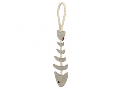 Фото 2 -  игрушки Trixie Fish Bone on Rope игрушка из кожи для собак СКЕЛЕТ РЫБЫ НА ВЕРЕВКЕ (35993)