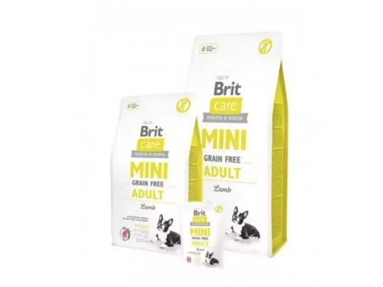 Фото - сухий корм Brit Care Dog Grain Free Mini Adult Lamb беззерновий сухий корм для собак міні порід ЯГНЯ