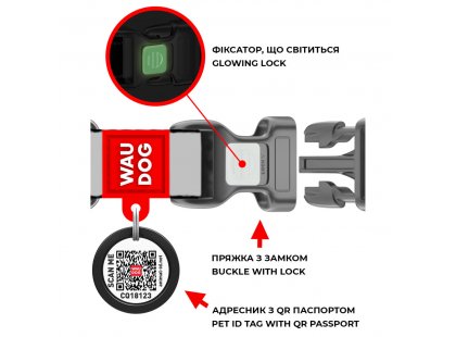 Фото 5 -  амуніція Collar WAUDOG Nylon нейлоновий нашийник для собак з QR-адресою, пластиковий фастекс, ЛУСКА