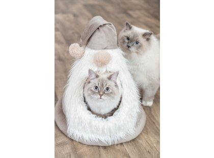 Фото 5 -  спальные места, лежаки, домики Trixie Cave Dwarf лежак-пещера для кошек РОЖДЕСТВЕНСКИЙ ГНОМ (927104)