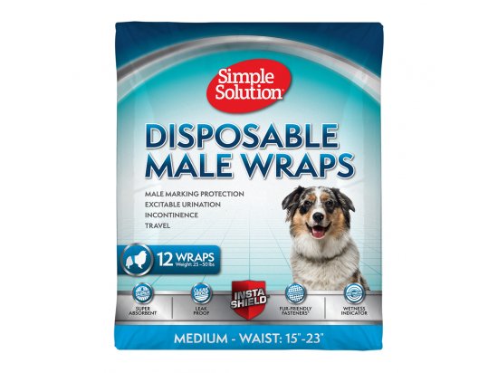 Фото - памперсы и трусики Simple Solution Disposable Wrap for Male Dogs одноразовый влагопоглощающий гигиенический пояс для кобелей