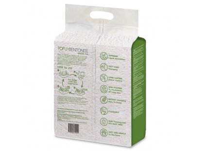 Фото 2 -  наполнители Velvet Paw Tofu+Bentonite Green Tea гороховый наполнитель с бентонитом для кошек ЗЕЛЕНЫЙ ЧАЙ