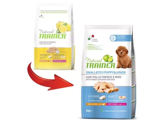 Фото - сухий корм Trainer Natural Puppy&Junior Mini - корм для цуценят дрібних порід з куркою та індичкою