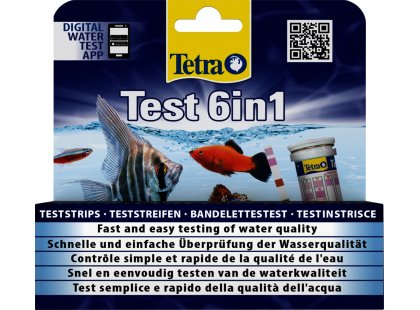 Фото - тесты Tetra TEST 6 in1 (ТЕСТ КАЧЕСТВА ВОДЫ 6 в 1) полоски для аквариумов (25 шт.)