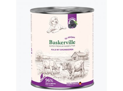 Фото 3 -  влажный корм (консервы) Baskerville Super Premium ТЕЛЯТИНА И ЕЖЕВИКА - консервы для щенков