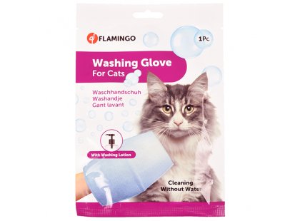 Фото - Flamingo WASHING GLOVE CAT волога рукавиця-серветка для миття кішок без води повсякденна косметика Flamingo WASHING GLOVE CAT волога рукавиця-серветка для миття кішок без води