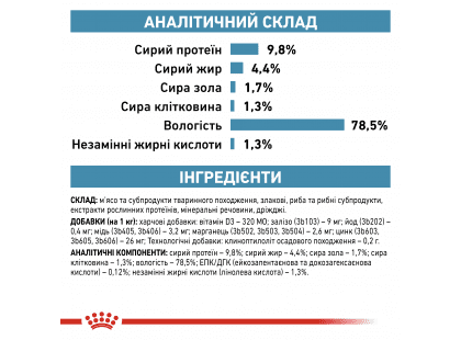 Фото 7 -  ветеринарные корма Royal Canin SKIN & COAT лечебные консервы для кошек для поддержания здоровья кожи и шерсти