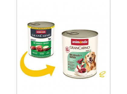 Фото 2 -  влажный корм (консервы) Animonda GranCarno Adult Deer & Apple влажный корм для собак ОЛЕНИНА и ЯБЛОКИ