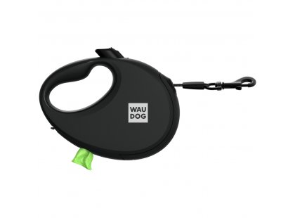 Фото - WAUDOG R-leash поводок рулетка с контейнером для пакетов, светоотражающая лента, черный рулетки WAUDOG R-leash поводок рулетка с контейнером для пакетов, светоотражающая лента, черный