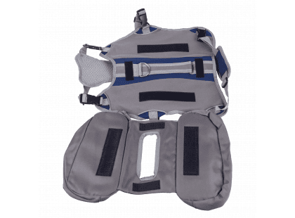 Фото 7 -  амуниция Voyager Pet Dog Bagpack cумка-седло для собак, синий с серым