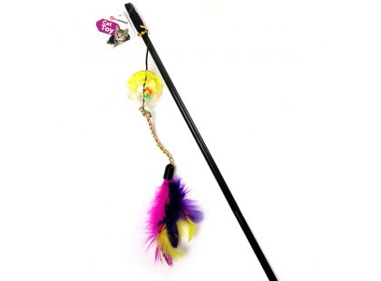 Фото - Flamingo (Фламинго) BALL&FEATHERS игрушка-дразнилка для кошек, удочка с мячом и перьями игрушки Flamingo (Фламинго) BALL&FEATHERS игрушка-дразнилка для кошек, удочка с мячом и перьями