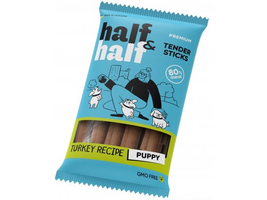 Фото - лакомства Half&Half Tender Sticks Puppy Turkey лакомство мясные палочки для щенков ИНДЕЙКА