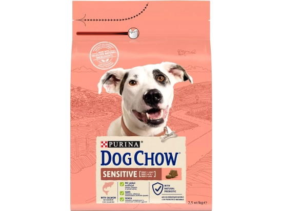 Фото - сухой корм Dog Chow SENSITIVE SALMON корм для собак с чувствительным пищеварением ЛОСОСЬ