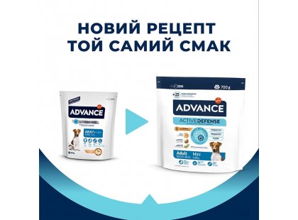 Фото - сухий корм Advance (Едванс) Dog Mini Adult - корм для дорослих собак маленьких порід (з куркою та рисом)