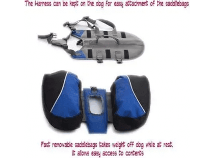 Фото 8 -  амуниция Voyager Pet Dog Bagpack cумка-седло для собак, синий с серым