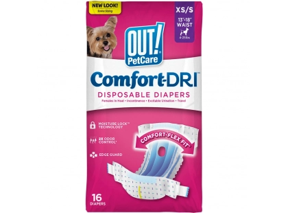Фото - OUT! PetCare Comfort-Dri Disposable Diapers одноразовые подгузники для сук памперсы и трусики OUT! PetCare Comfort-Dri Disposable Diapers одноразовые подгузники для сук