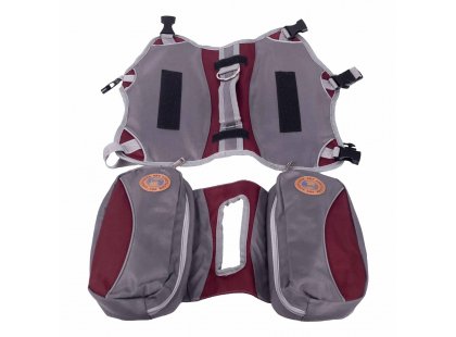 Фото 7 -  амуниция Voyager Pet Dog Bagpack cумка-седло для собак, красный с серым