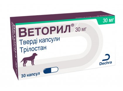 Фото 3 -  інші вет препарати Dechra Vetoryl (ВЕТОРІЛ) капсули для лікування синдрому Кушинга у собак (трілостан)
