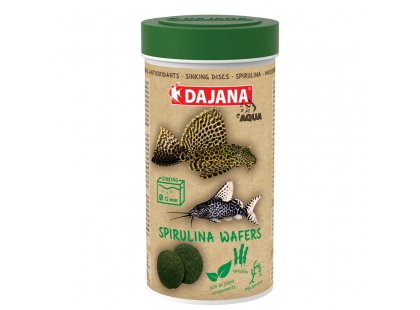 Фото - корм для рыб Dajana Spirulina Wafers корм для донных травоядных рыб в чипсах