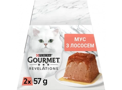 Фото 2 -  влажный корм (консервы) Gourmet Revelations Salmon влажный корм для кошек, мусс ЛОСОСЬ