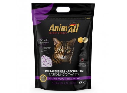 Фото - наповнювачі AnimAll Purple Amethyst силікагелевий наповнювач для котячого туалету ФІОЛЕТОВИЙ АМЕТИСТ