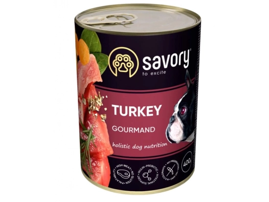 Фото - влажный корм (консервы) Savory (Сейвори) GOURMAND TURKEY влажный корм для взрослых собак (индейка)