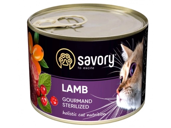 Фото - влажный корм (консервы) Savory (Сейвори) GOURMAND STERILIZED LAMB влажный корм для стерилизованных котов (ягненок)