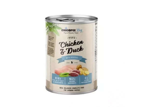 Фото - Chicopee JUNIOR PURE CHICKEN & DUCK консерви для цуценят КУРКА ТА КАЧКА вологий корм (консерви) Chicopee JUNIOR PURE CHICKEN & DUCK консерви для цуценят КУРКА ТА КАЧКА