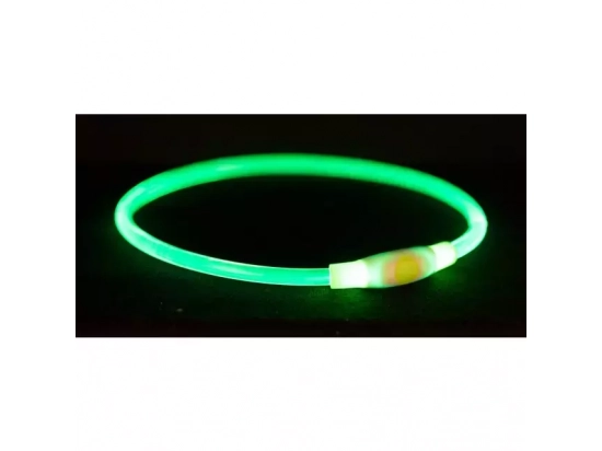 Фото - амуніція Trixie USB Flash Light Ring нашийник для собак, що світиться, прозорий, зелений