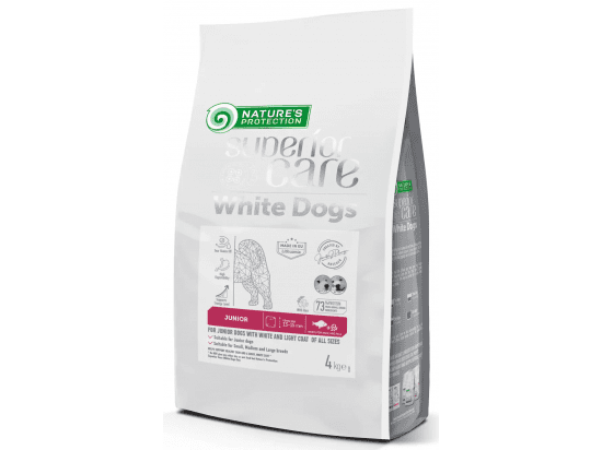 Фото - сухой корм Natures Protection (Нейчез Протекшин) Superior Care White Dogs WHITE FISH Junior сухой корм для щенков всех пород с белой шерстью БЕЛАЯ РЫБА