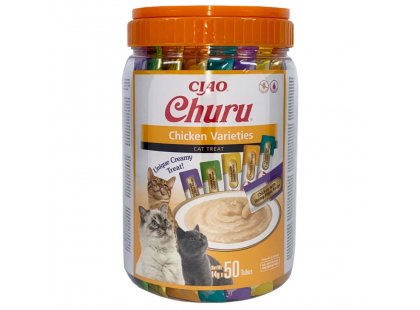 Фото - Inaba Cat Churu Chicken ласощі для котів, вершковий мус, 5 СМАКІВ З КУРКОЮ ласощі Inaba Cat Churu Chicken ласощі для котів, вершковий мус, 5 СМАКІВ З КУРКОЮ