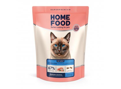 Фото - сухий корм Home Food (Хоум Фуд) Cat Adult Seafood Cocktail гіпоалергенний корм для котів із чутливим травленням МОРСЬКИЙ КОКТЕЙЛЬ