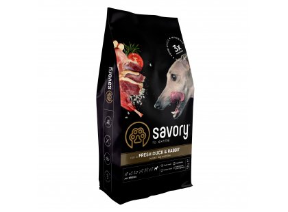 Фото 3 -  сухий корм Savory (Сейворі) DUCK & RABBIT корм для собак усіх порід КАЧКА та КРОЛИК