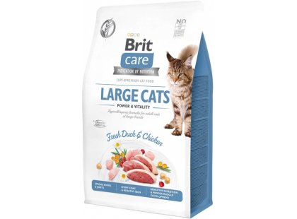 Фото - сухой корм Brit Care Cat Grain Free Large Power & Vitality Duck & Chicken беззерновой сухой корм для кошек крупных пород УТКА и КУРИЦА