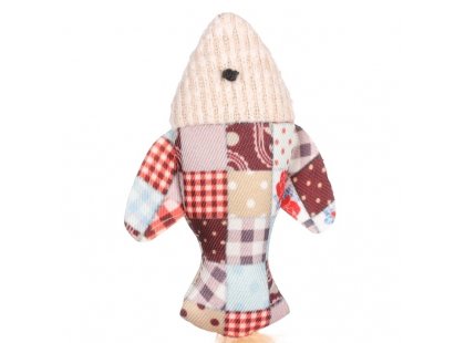 Фото 3 -  игрушки Flamingo Vinta Fish шуршащая игрушка с кошачьей мятой и перьями для кошек