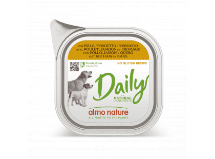 Фото - Almo Nature Daily CHICKEN, HAM & CHEESE консерви для собак КУРКА, ШИНКА ТА СИР вологий корм (консерви) Almo Nature Daily CHICKEN, HAM & CHEESE консерви для собак КУРКА, ШИНКА ТА СИР