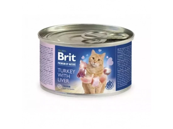 Фото - влажный корм (консервы) Brit Premium Cat Turkey & Liver консервы для кошек, паштет ИНДЕЙКА и ПЕЧЕНЬ