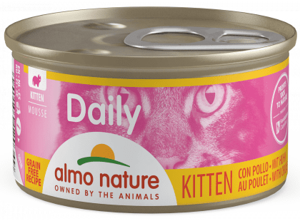 Фото - влажный корм (консервы) Almo Nature Daily MOUSSE CHICKEN консервы для котят КУРИЦА, мусс