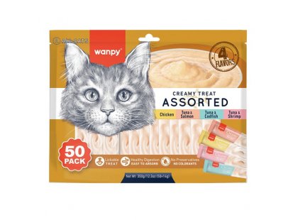 Фото - Wanpy Creamy Treat Assorted жидкое лакомство для кошек АССОРТИ лакомства Wanpy Creamy Treat Assorted жидкое лакомство для кошек АССОРТИ
