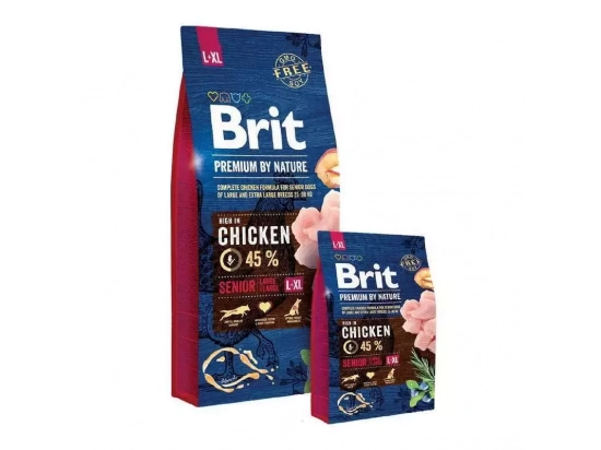 Фото - сухий корм Brit Premium Dog Senior Large & Extra Large L/XL Chicken сухий корм для літніх собак великих і гігантських порід КУРКА