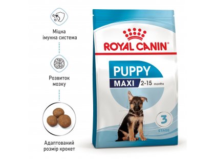 Фото - Royal Canin MAXI PUPPY корм для цуценят великих порід від 2 до 15 місяців сухий корм Royal Canin MAXI PUPPY корм для цуценят великих порід від 2 до 15 місяців
